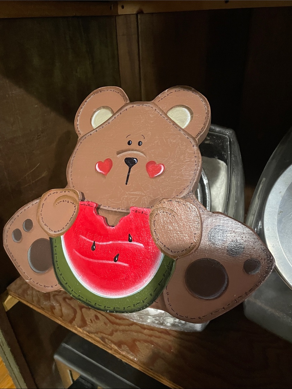 Hand Crafted Brown Bear Cookie Jar lid